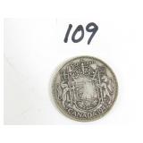 1942 Canadian Silver Dollar Coin
