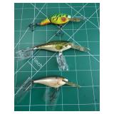 (3) Assorted Rapala Diving Crankbaits