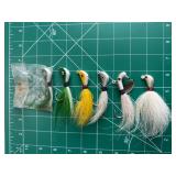 (6) Assorted Color Hand Tied Buck Hair Jigs 3/4 Oz