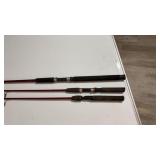 (3) Assorted Rods: Shakespeare/ Zebco