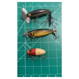 Lot Of (3) Vintage Wooden Topwater Lures