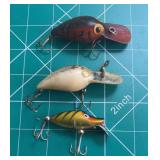 (2) Wiggle Warts, (1) Heddon Tiny Runt