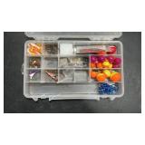 Fishing Utility Box Assorted With Tackle And Bobbe