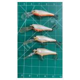 (4) Bagleys Bass-N Shad Crankbait White/Orange
