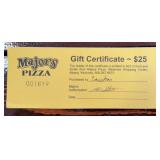 $25 Majors Pizza Gift Certificate