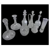 CRYSTAL DECANTERS, VASES, ETC.