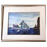 WATERCOLOUR OF AN ICEBERG SIGNED FRANZ JOHNSTON