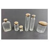 ANTIQUE DRESSING TABLE JARS WITH STERLING LIDS