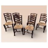 SET OF SIX ENGLISH LADDERBACK CHAIRS