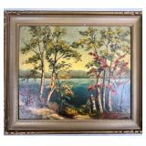 FOLKY OIL OF A CABIN IN FALL, PLUS