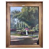 BERTHA LINARES WOMAN IN A GARDEN