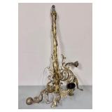 FOUR ARM ELECTRIFIED ROCOCCO CHANDELIER.