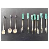 STERLING SILVER DEMI-TASSE AND PICKLE FORKS