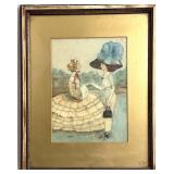 ENGLISH FASHION WATERCOLOUR