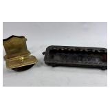 VINTAGE DESK SET & CAST IRON TRAY