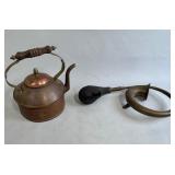 COPPER KETTLE & BRASS CAR HORN