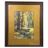 PALMER WATERCOLOUR OF FOREST SCENE