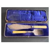 MOTHER-OF-PEARL & STERLING FISH SET