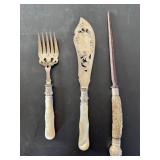 FISH FORK AND KNIFE AND KNIFE SHARPENER