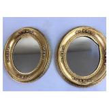 PAIR OF VINTAGE OVAL GILT MIRRORS