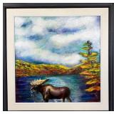 CANADIAN OIL PAINTING OF A MOOSE