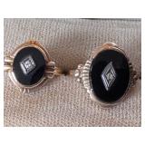 BLACK ONYX & DIAMOND GOLD RINGS