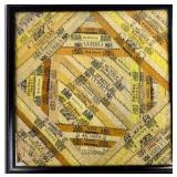SAMPLER MADE FROM EARLY CIGAR SILKS
