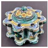 SPANISH FAIENCE INKWELL