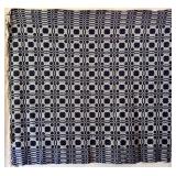 BROOK WOOLEN MILL LABELLED OVERSHOT COVERLET