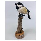 ARMES CARVED BLACK CAPPED CHICADEE