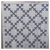BLUE AND WHITE IRISH CHAIN QUILT