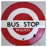 PORCELAIN BUS STOP SIGN