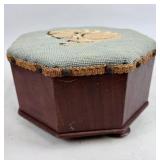 OCTAGONAL UPHOLSTERED FOOTSTOOL