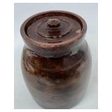 SOUTHWEST ONTARIO REDWARE LIDDED CROCK