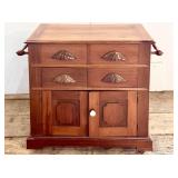 WALNUT LIFT-TOP WASHSTAND