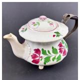 LARGE HAND PAINTED ENGLISH TEA POT