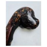 CARVED DOG HEAD CANE