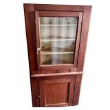 WALNUT HANGING CORNER CUPBOARD