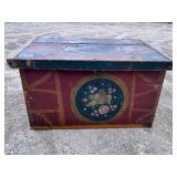 PAINT DECORATED  PINE BLANKET CHEST