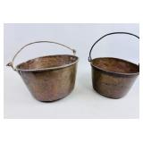 ANTIQUE HAND HAMMERED BRASS PAILS