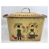 TOLE PAINTED VINTAGE BREAD BOX