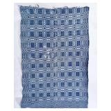INDIGO AND IVORY JACQUARD COVERLET