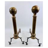 CHIPPENDALE BALL TOP ANDIRONS