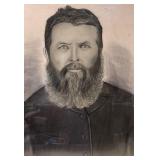 CHARCOAL PORTRAIT OF A BEARDED MAN