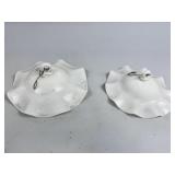 TWO MILK GLASS SMOKE BELLS