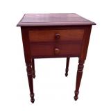 TWO DRAWER CHERRY SHERATON LAMP TABLE