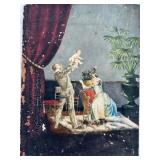 VICTORIAN PARLOUR SCENE OIL PAINTING