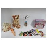 Vtg Lot w/ Trading Cards, Owl, Swan & More