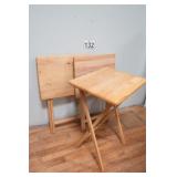 3 Wood Folding Tray Tables
