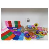 Crafting - Flowers & Colored Clips/ Pins